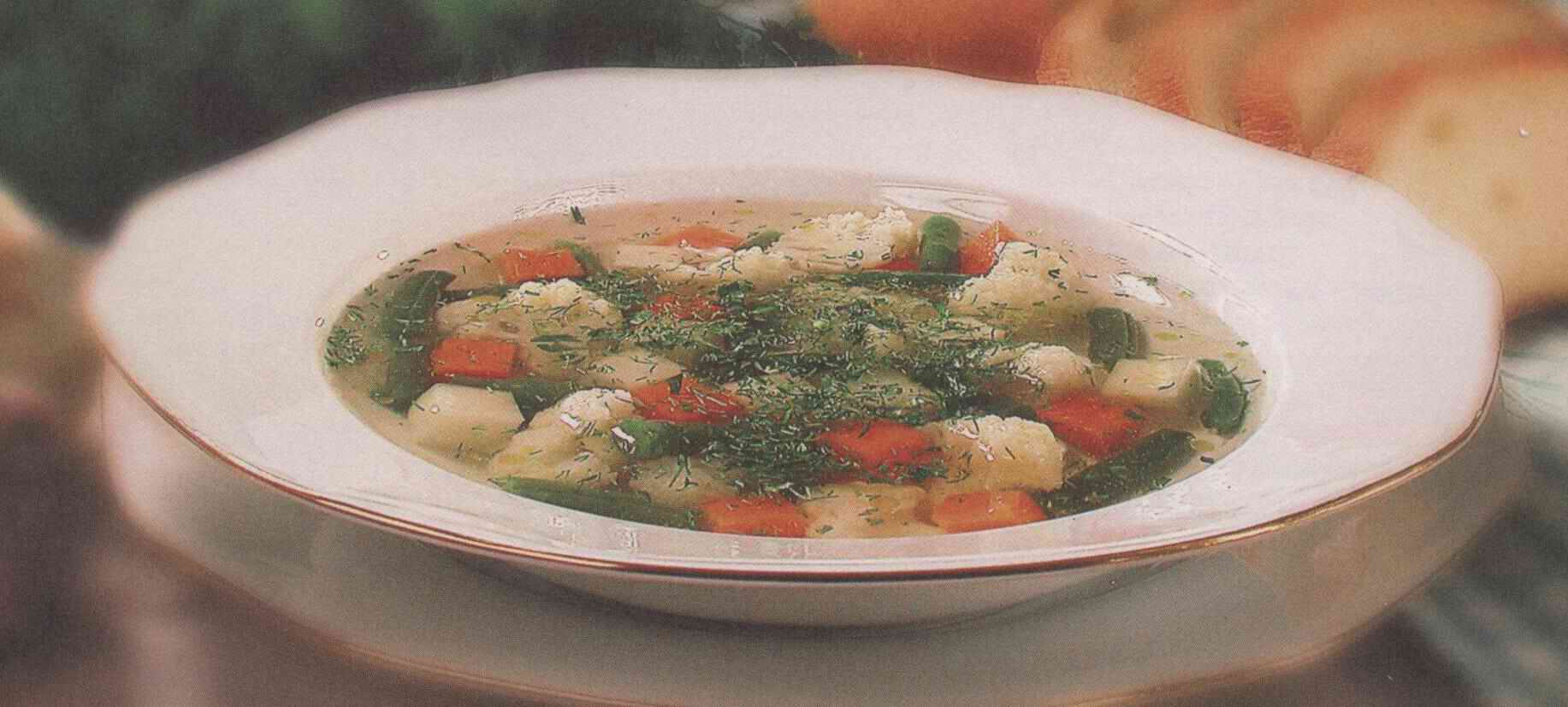 Суп с стручковой фасолью и цветной капустой